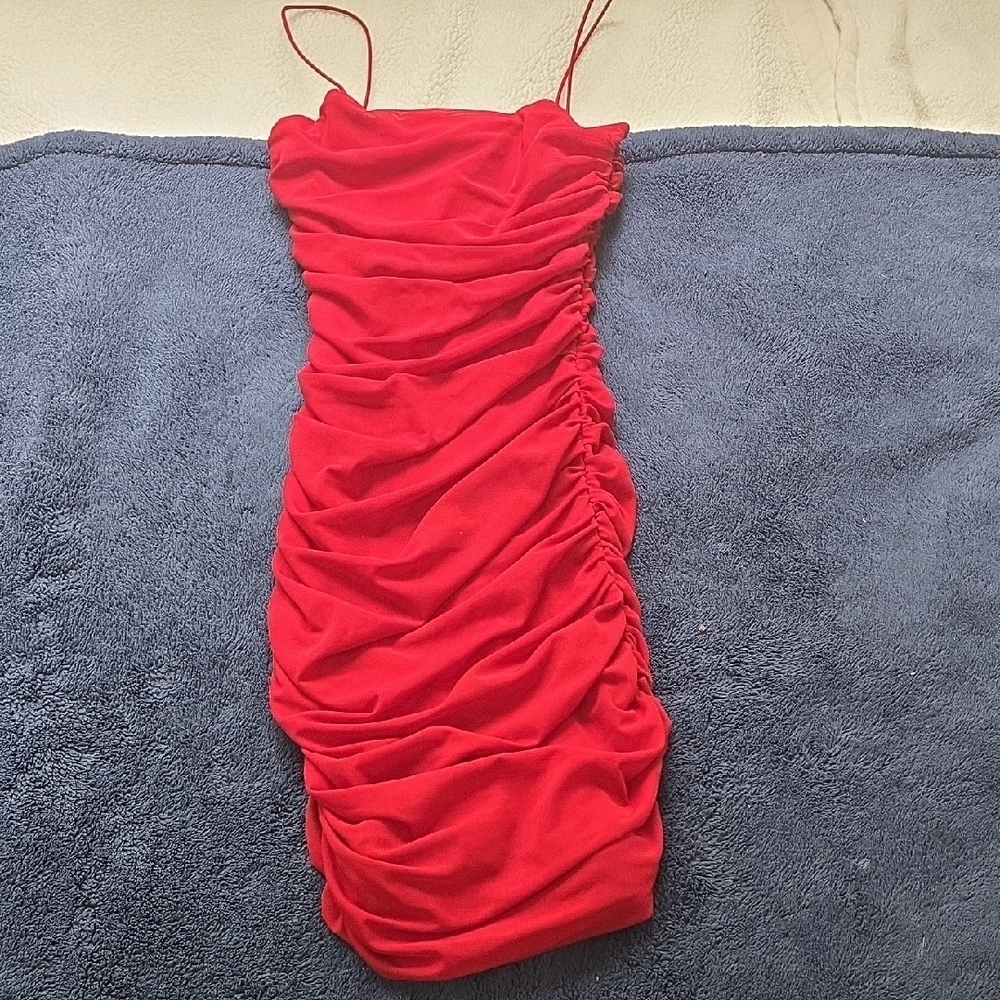 Oh Polly Red Bodycon Mini Dress Spaghetti Strap